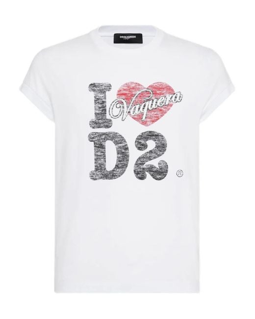 DSquared² T-Shirt Mit Grafischem Logo in White für Herren