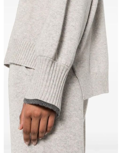 Brunello Cucinelli White Mélange Cashmere Jumper