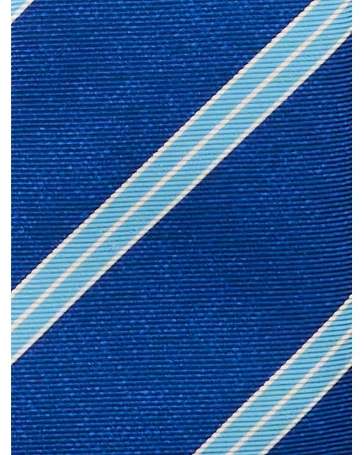 Kiton Blue Cravate À Rayures Diagonales for men