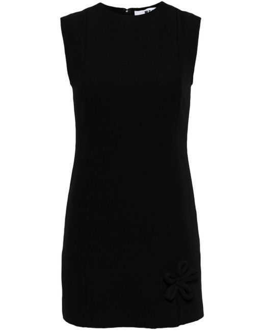MSGM Black Floral-print Sleeveless Minidress