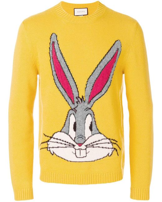Gucci Yellow Bugs Bunny Sweater for men