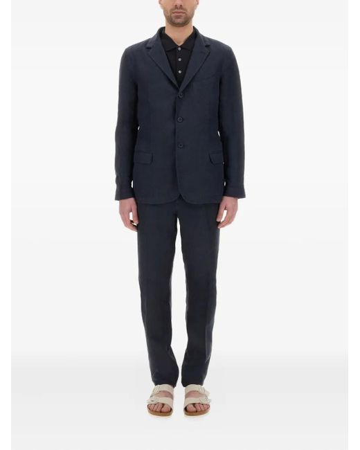 120% Lino Blue Single-Breasted Suit for men