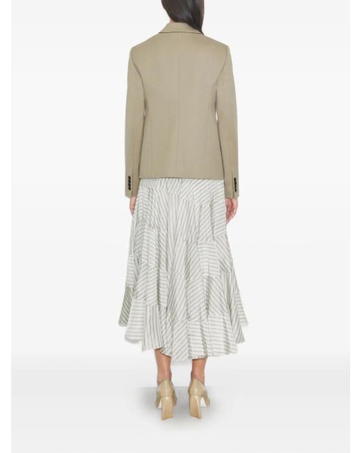 Tory Burch Natural Double-Breasted Blazer