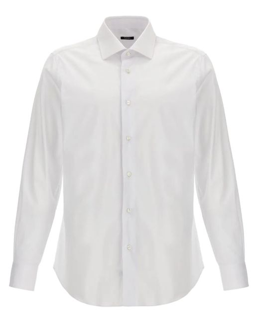 Barba Napoli White Poplin Shirt for men