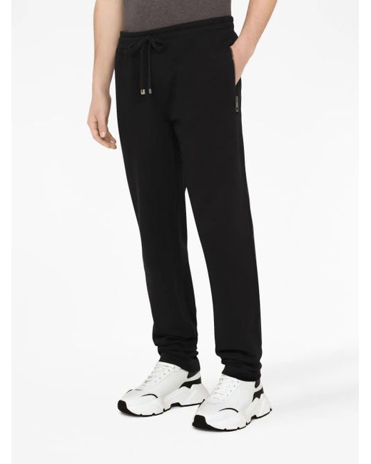 Dolce & Gabbana Black Drawstring Track Pants for men