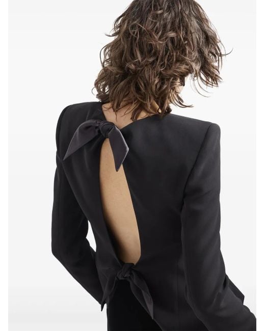 Giorgio Armani Black Silk Cady Zip-up Jacket With Bows