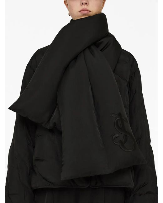 Jil Sander Black Logo-Embroidered Down Jacket