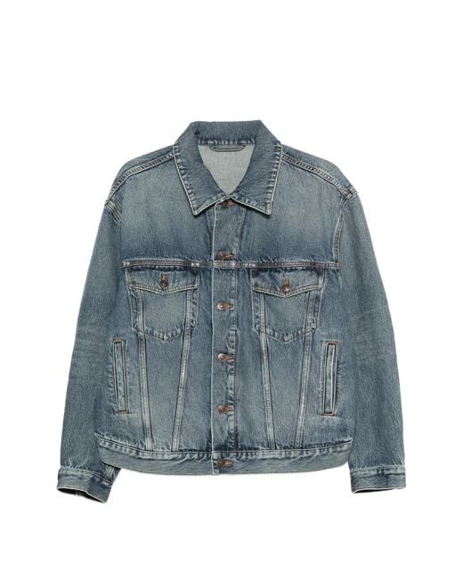 Balenciaga Blue Chest-Pocket Denim Jacket