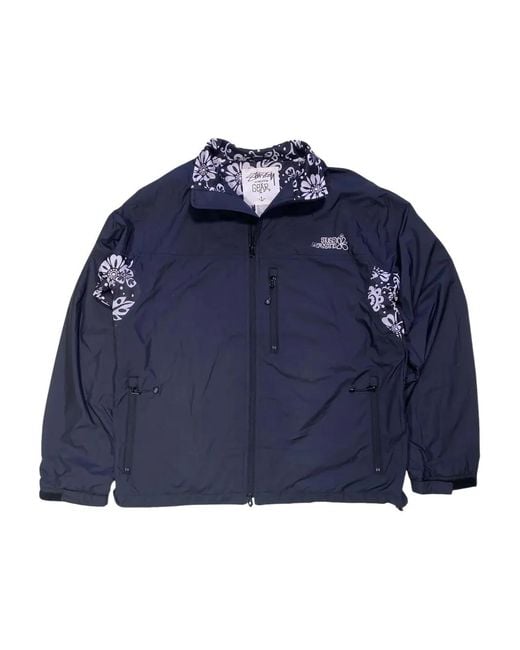 Stussy Jacke mit Blumendetail in Blue für Herren