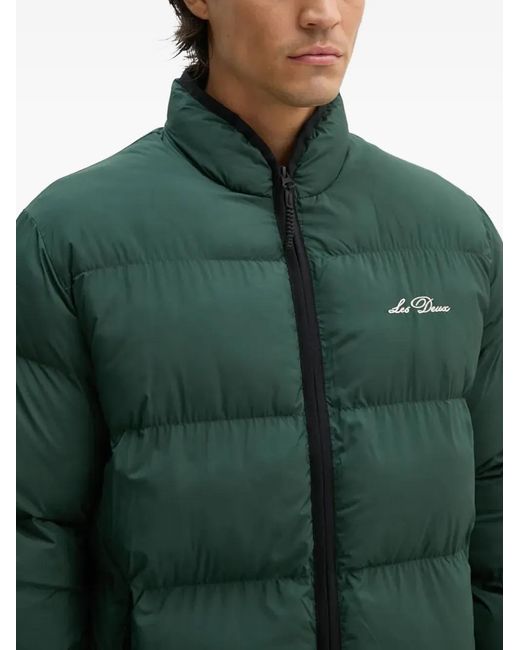Les Deux Green Logo-Embroidered Padded Jacket for men