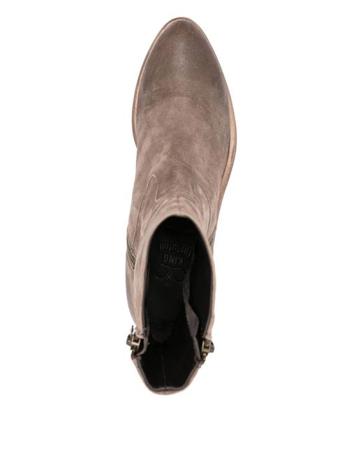 KING TARTUFOLI Brown 55Mm Zip-Detail Block-Heel Boots