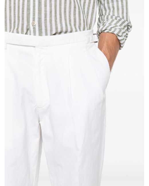 Pantalon à détails plissés Boglioli pour homme en coloris White