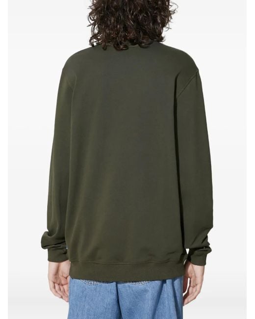 Fjallraven Green Logo Patch Crew Neck Sweatshirt for men