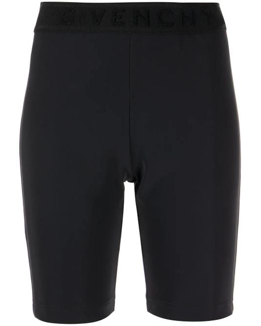 Givenchy Blue Logo-Waistband Biker Shorts