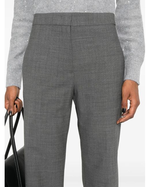 Fabiana Filippi Gray Pressed Crease Straight-Leg Trousers