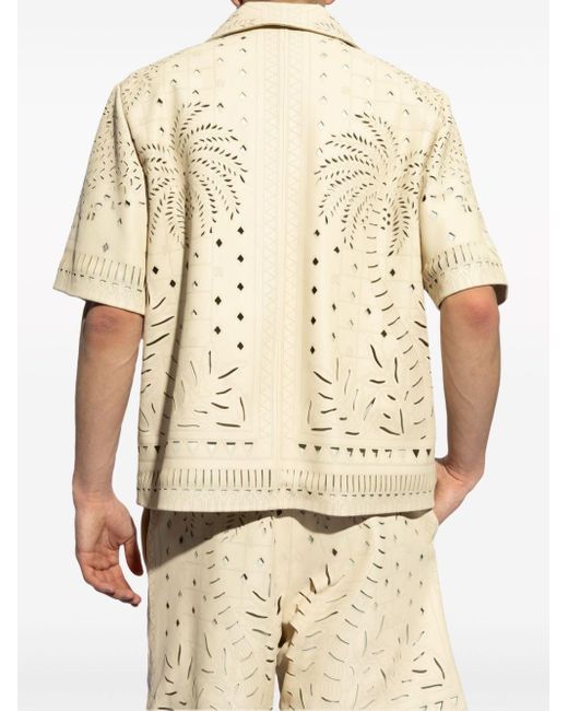 Chemise en cuir à design de perforations Amiri pour homme en coloris Natural