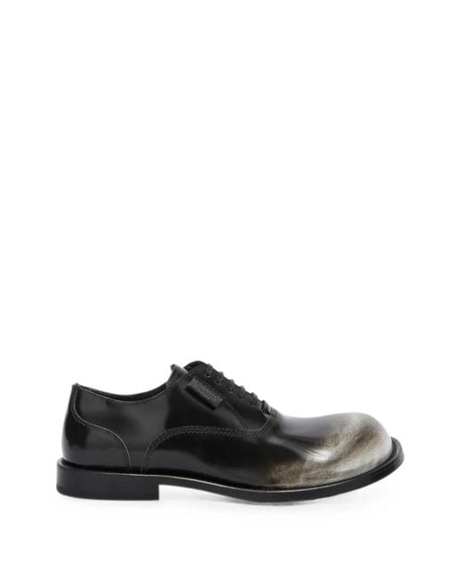 Moschino Black Faded-Effect Derby Shoes for men
