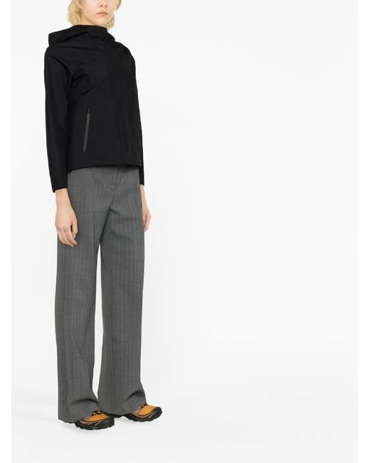 Herno Black Laminar Hooded Cape Jacket