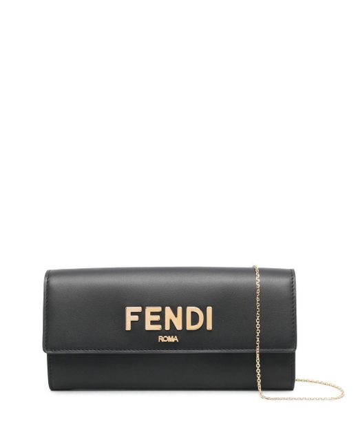 Fendi Gray Logo-detail Leather Mini Bag