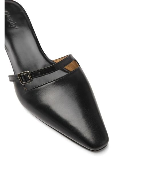 Marsèll White Buckled-Strap Point-Toe Mules