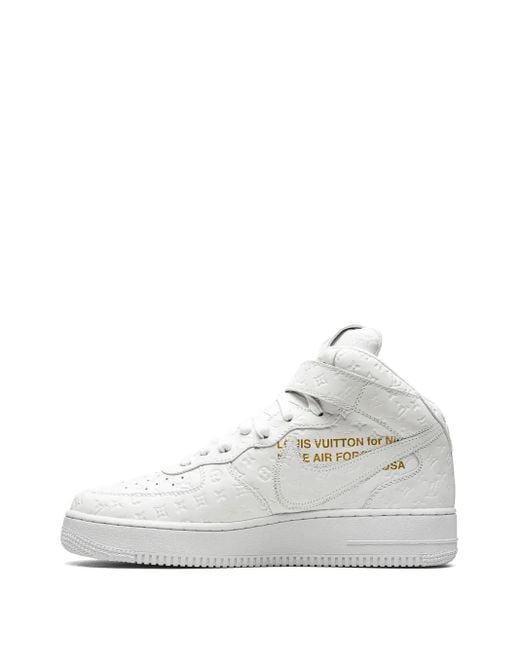 Nike White X Louis Vuitton X Virgil Abloh Air Force 1 Mid Sneakers for men