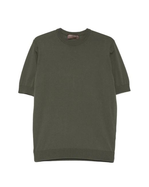 FILIPPO DE LAURENTIIS Green Crew Neck Short Sleeve T-Shirt for men