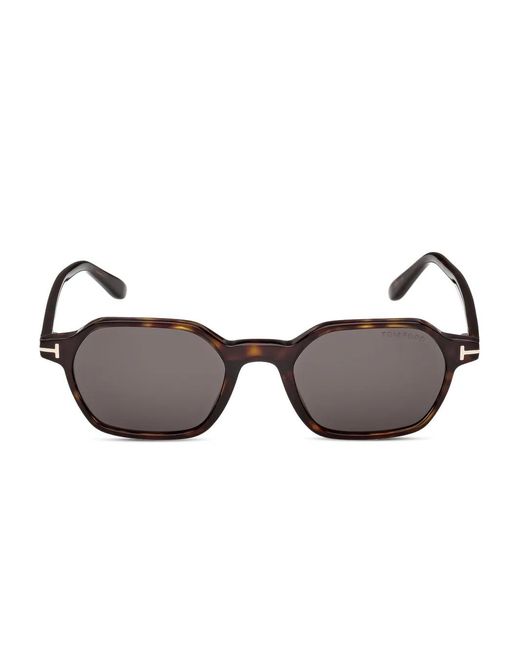 Tom Ford Brown Geometric Frame Sunglasses for men