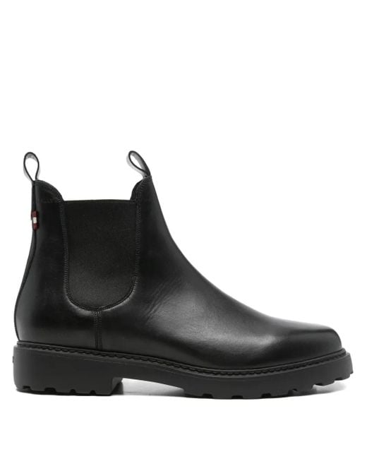Bally Black Anni Moon Elastic-Panel Leather Boots for men