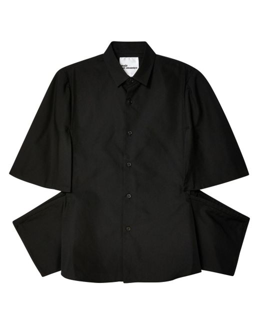Noir Kei Ninomiya Black Hemd mit doppelten Ärmeln