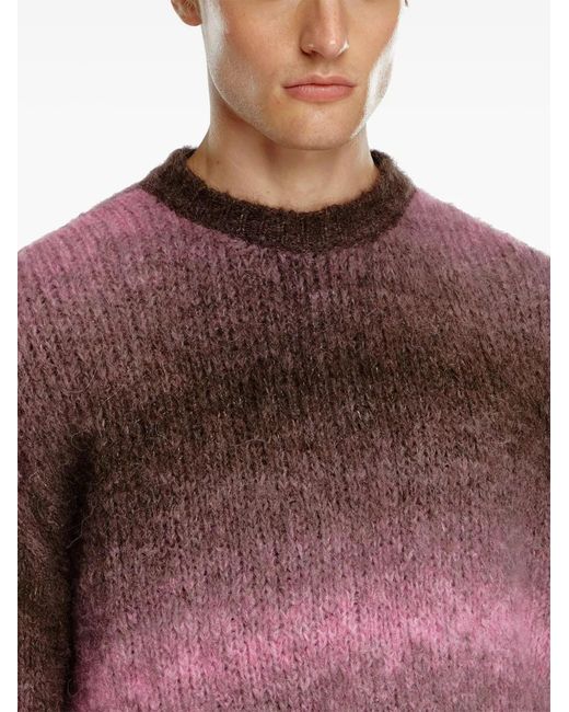 DIESEL Red K-Rasta Gradient-Knit Sweater for men