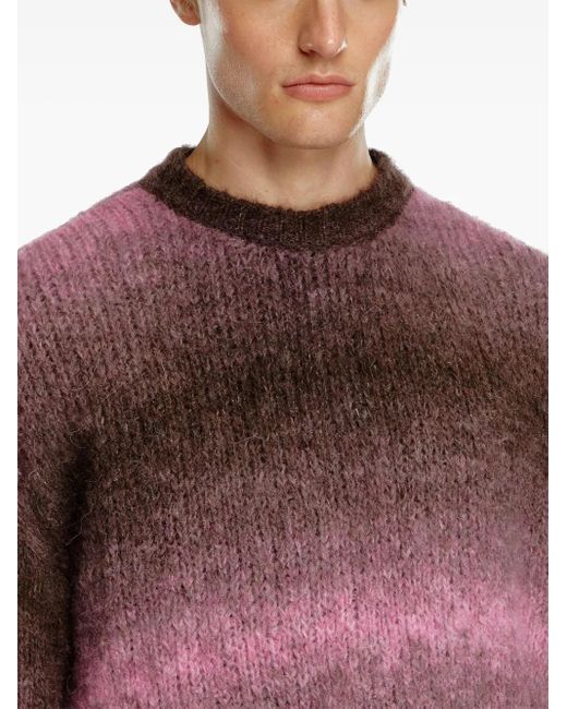 DIESEL Red K-Rasta Gradient-Knit Sweater for men