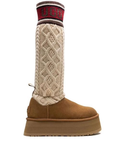 Ugg White Classic Sweater Letter "Chestnut" Boots