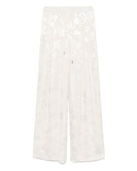 Ermanno Scervino White Hose mit Blumenjacquard