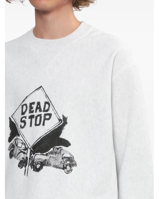 Comme des Garçons White Dead Stop Graphic Sweatshirt for men