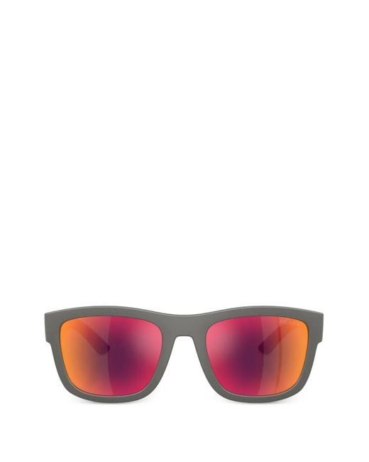 Prada Linea Rossa Pink Rectangle-Frame Sunglasses for men