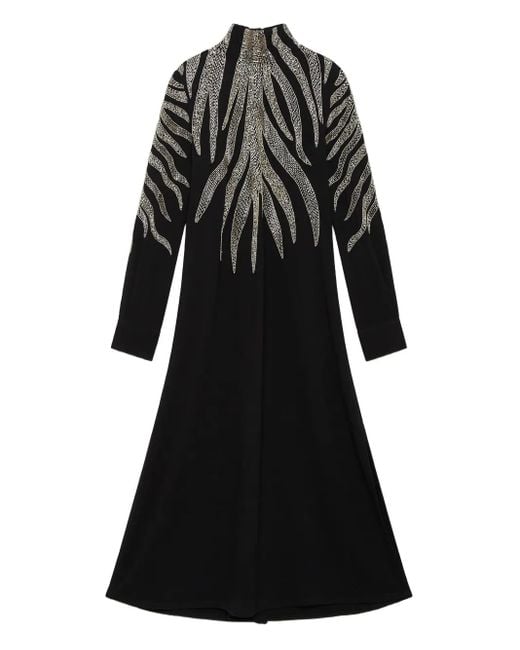 Maliparmi Black Beaded-Embellishment Midi Dress