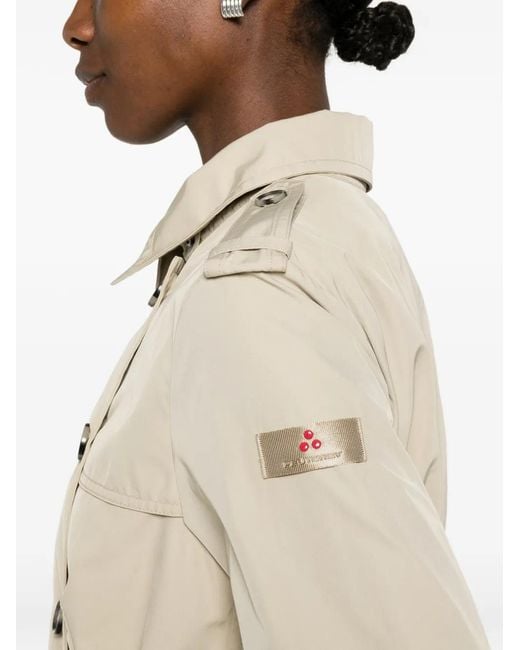 Peuterey Natural Knude Button Belted Coat