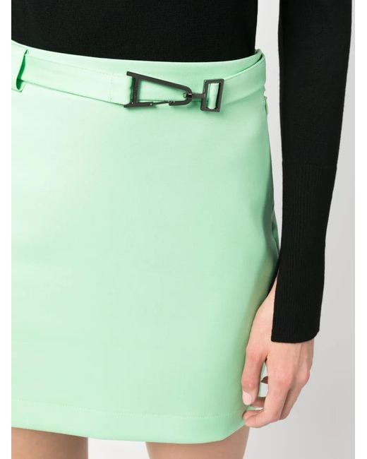 Patrizia Pepe Green Belted Straight Mini Skirt
