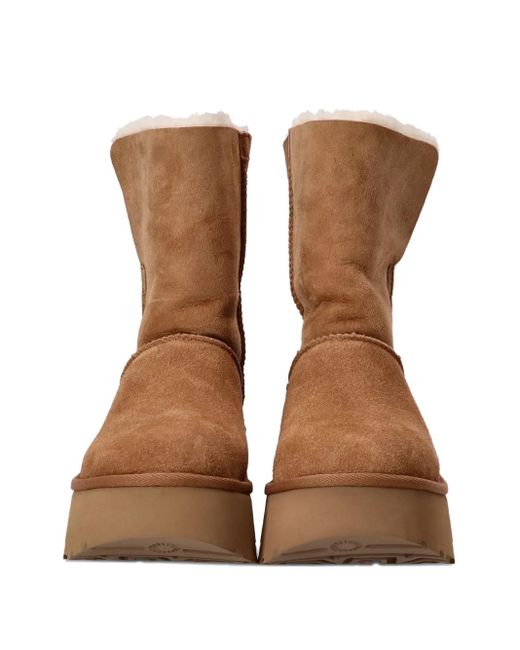 Ugg Brown Plateau-Stiefel aus Wildleder