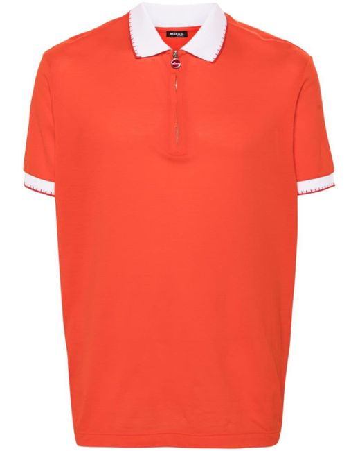 Kiton Poloshirt aus Pikee in Orange für Herren