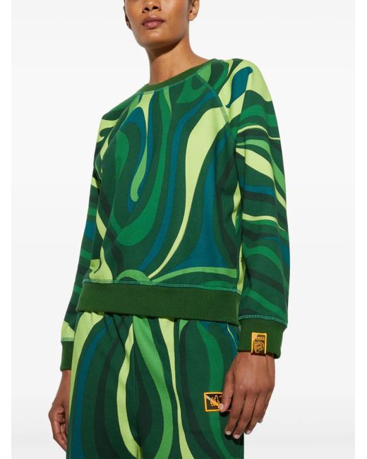 Emilio Pucci Green Marmo-Print Sweatshirt