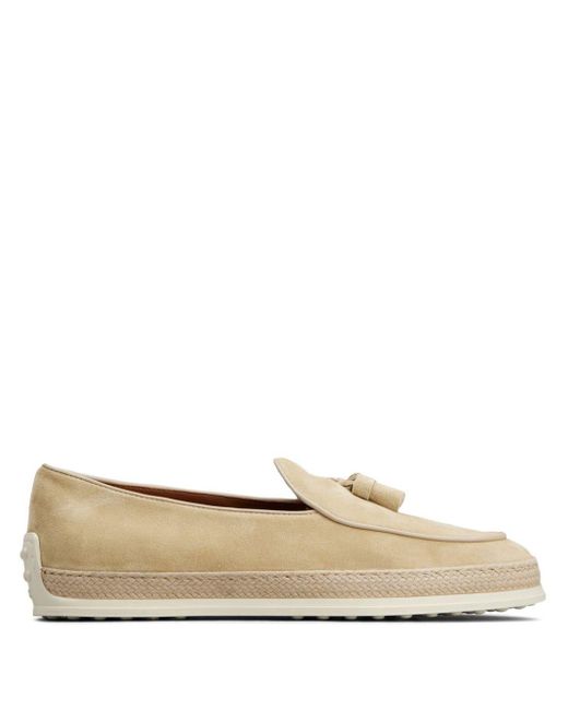 Tod's Natural Gomma Suede Mocassin Loafers for men