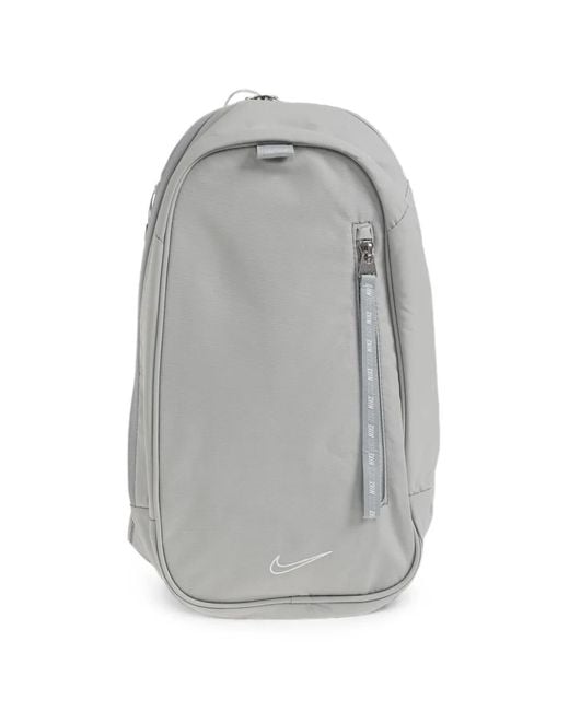 Nike Gray Logo-Embroidered Backpack
