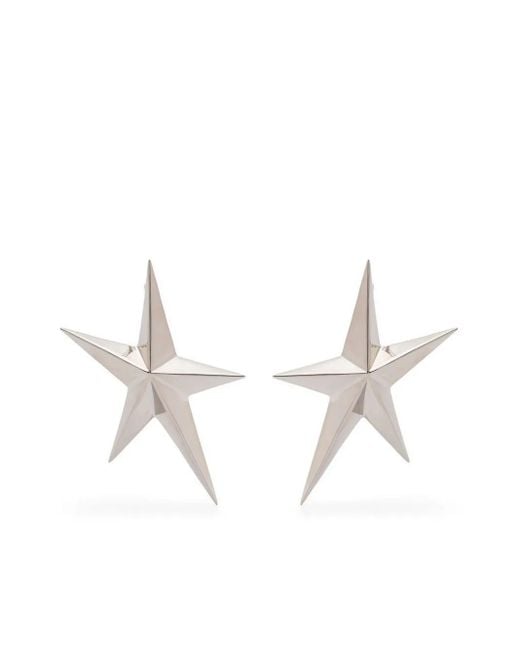 Mugler White Star-Shaped Earrings
