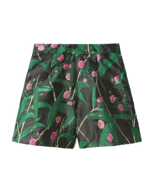 LaDoubleJ Good Butt Shorts Met Bloemenprint in het Green