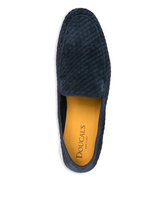 Doucal's Blue Suede Derby Shoes for men