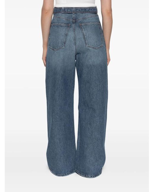 Sportmax Blue Wide-Leg Cotton Denim Jeans