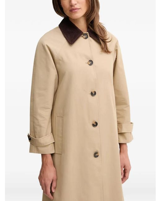 Pedro Del Hierro Madrid Natural Corduroy-Collar Trench Coat
