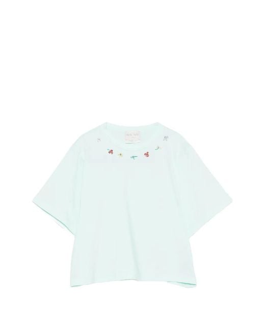 Forte_forte Blue Floral-Detail T-Shirt