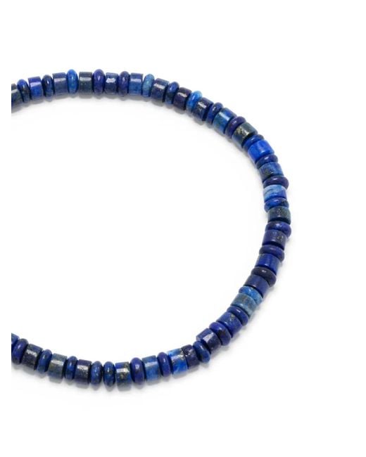Luis Morais Blue 14Kt Lapis Lazuli Bead Bracelet for men